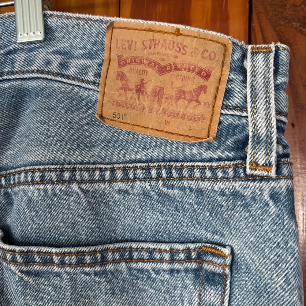 501 Levi's Distressed Straight Leg Jeans Womens 29 - Picture 7 of 8